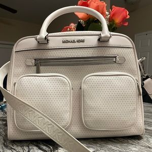 Vegan Faux Leather Optic White Michael Kors Purse/Bac
